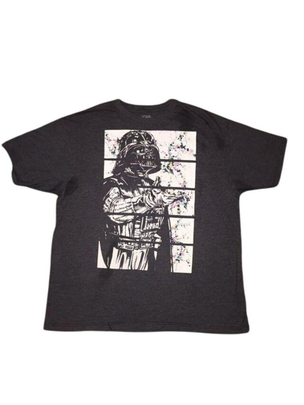 Star Wars Darth Vader Floral Graphic T Shirt Mens L Gray Fifth Sun Used